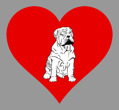 Shar Pei on Heart Left Chest - Women's Full-Zip Hoodie Sweatshirt