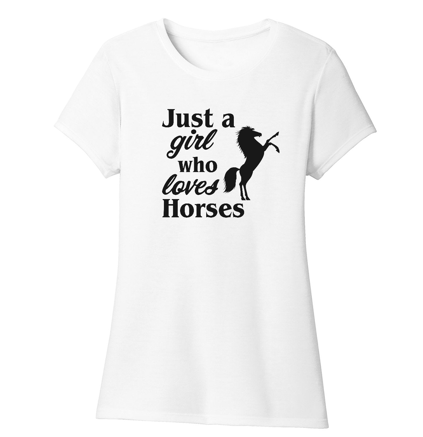 Just A Girl Who Loves Horses Silhouette - Women's Tri-Blend T-Shirt