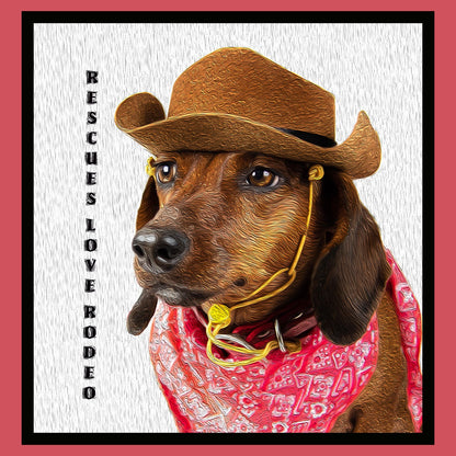 Rodeo Dachshund - Adult Tri-Blend T-Shirt