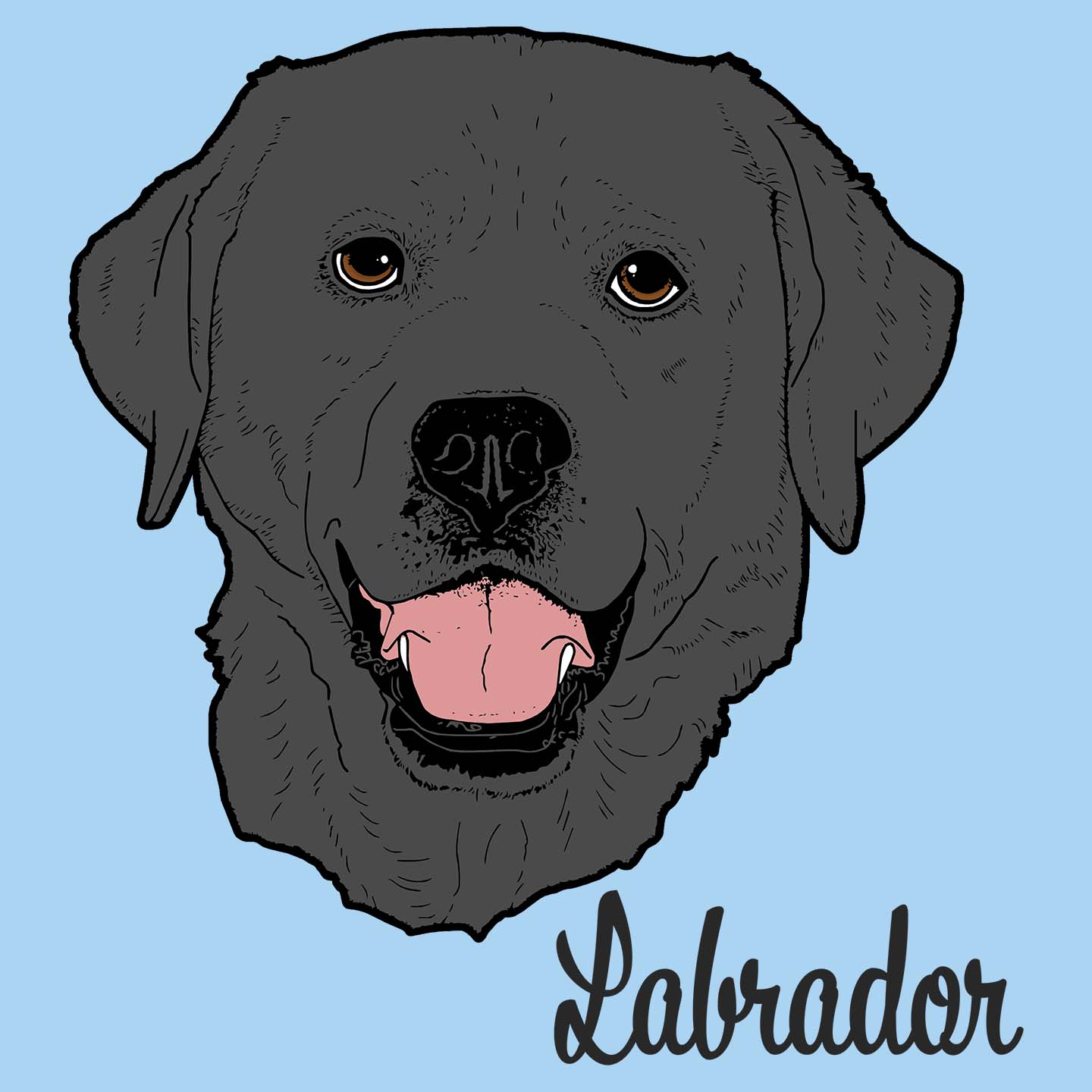 Black Labrador Headshot - Adult Unisex T-Shirt