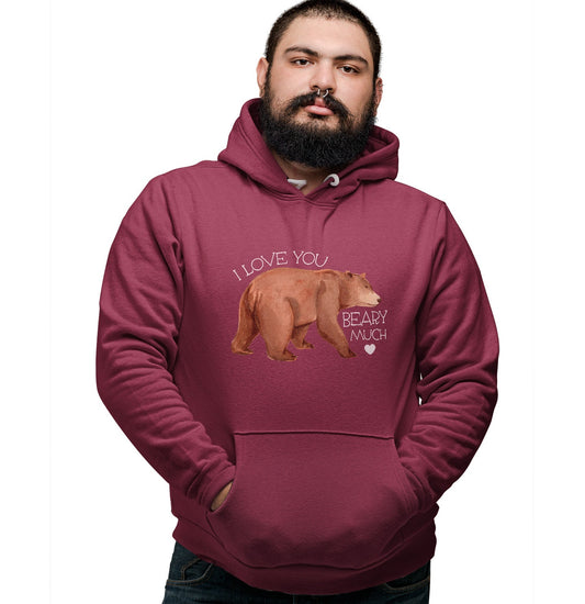 Animal Pride - I Love You Beary Much - Adult Unisex Hoodie Sweatshirt