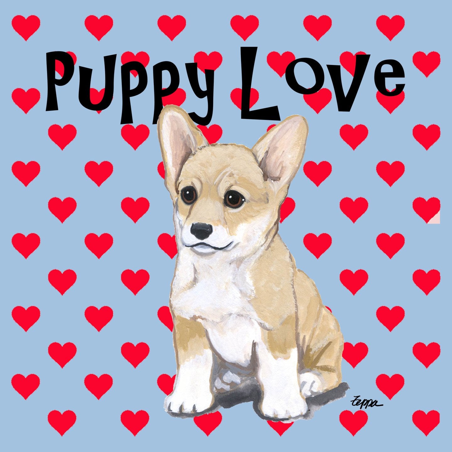Corgi Puppy Love - Women's Fitted T-Shirt