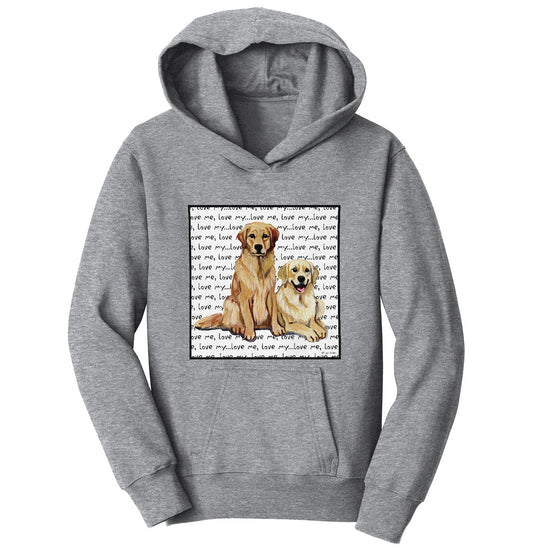 Animal Pride - Golden Retreiver Love Text - Kids' Unisex Hoodie Sweatshirt