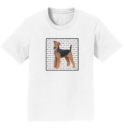 Airedale Terrier Love Text - Kids' Unisex T-Shirt