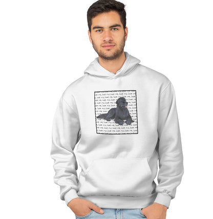 Newfie Love Text - Adult Unisex Hoodie Sweatshirt