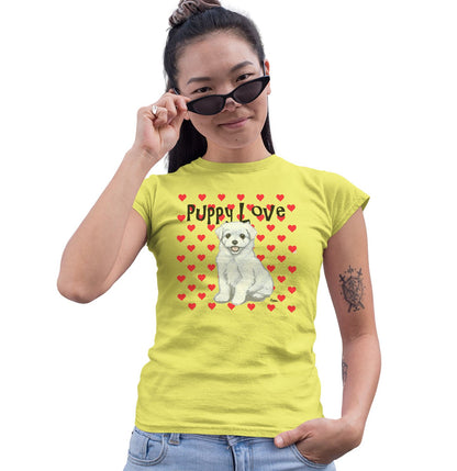 Maltese Puppy Love - Women's Fitted T-Shirt