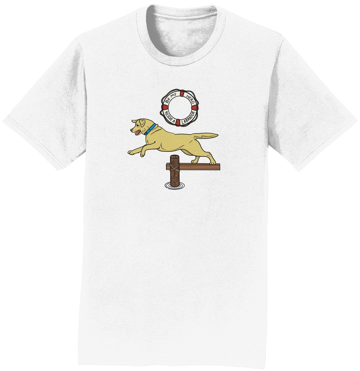 Labrador Dock Dive - Adult Unisex T-Shirt