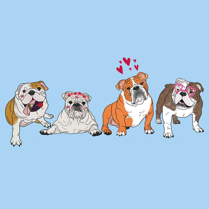 Bulldog Love Line Up - Adult Unisex T-Shirt