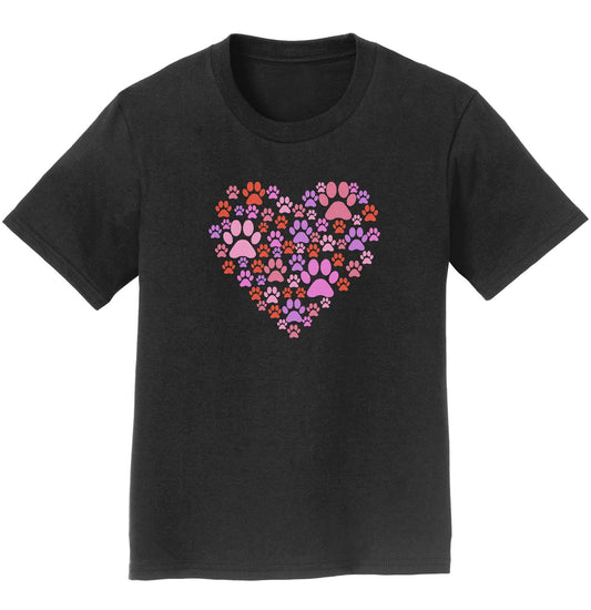 Pink Paw Heart - Kids' Unisex T-Shirt