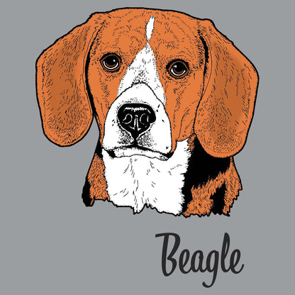 Beagle Headshot - Adult Unisex Long Sleeve T-Shirt