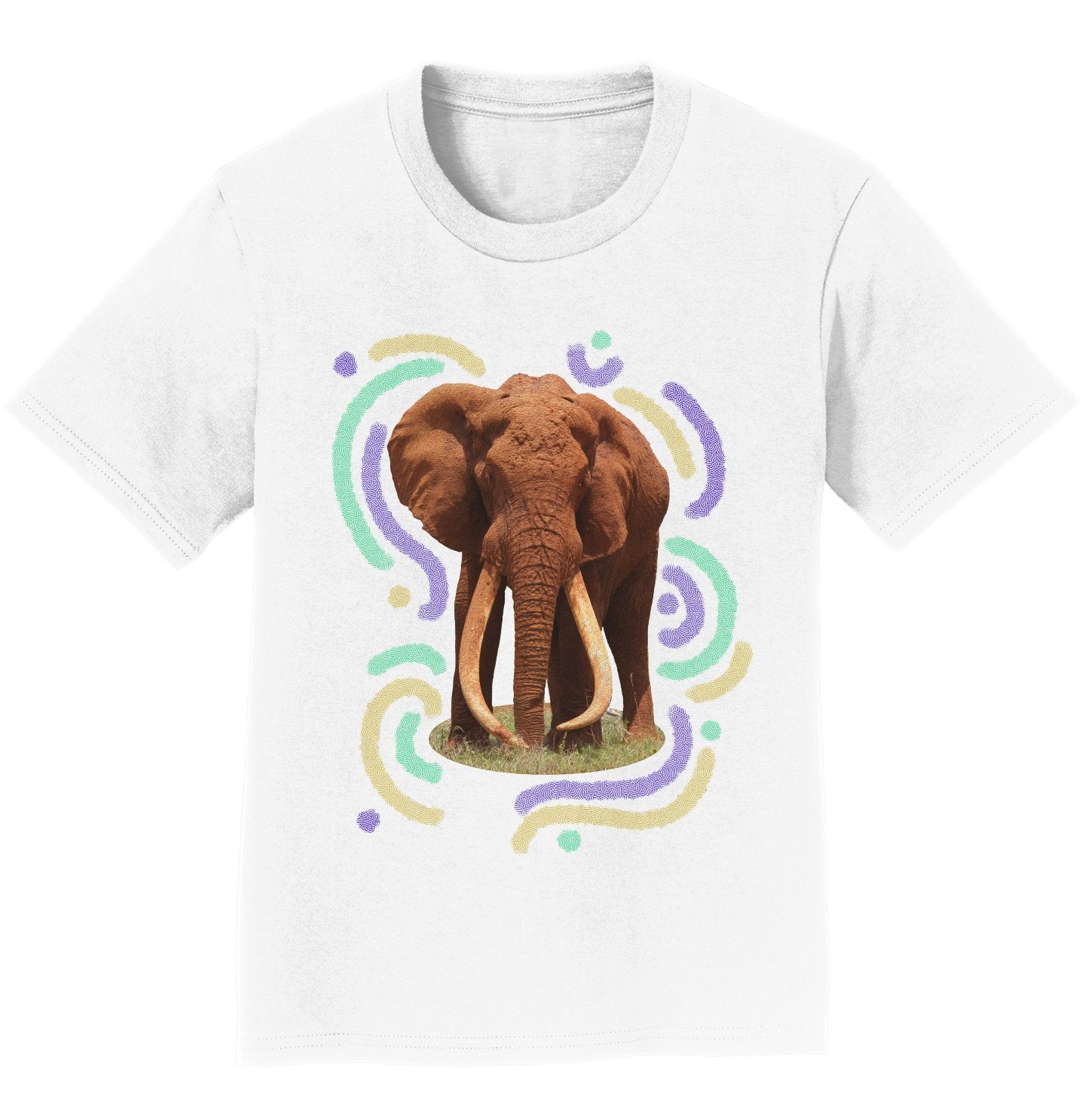 Wiggly Lines Elephant - Kids' Unisex T-Shirt