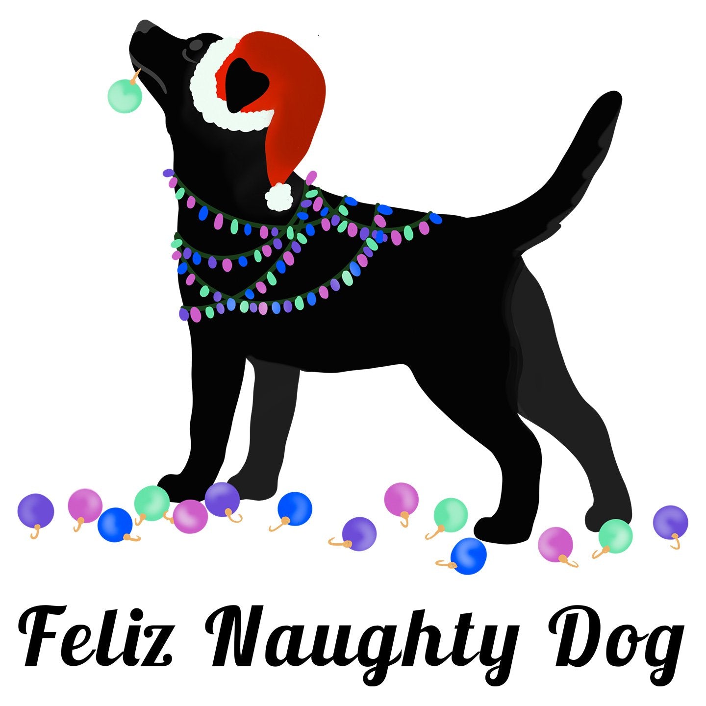 Feliz Naughty Dog Black Lab - Women's V-Neck T-Shirt