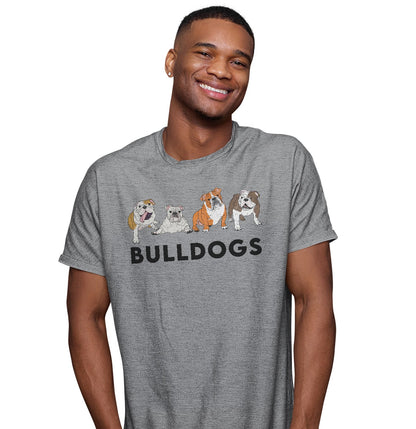 Animal Pride - Bulldogs Lineup - Adult Unisex T-Shirt