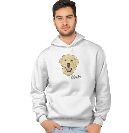 Animal Pride - Yellow Labrador Headshot - Adult Unisex Hoodie Sweatshirt