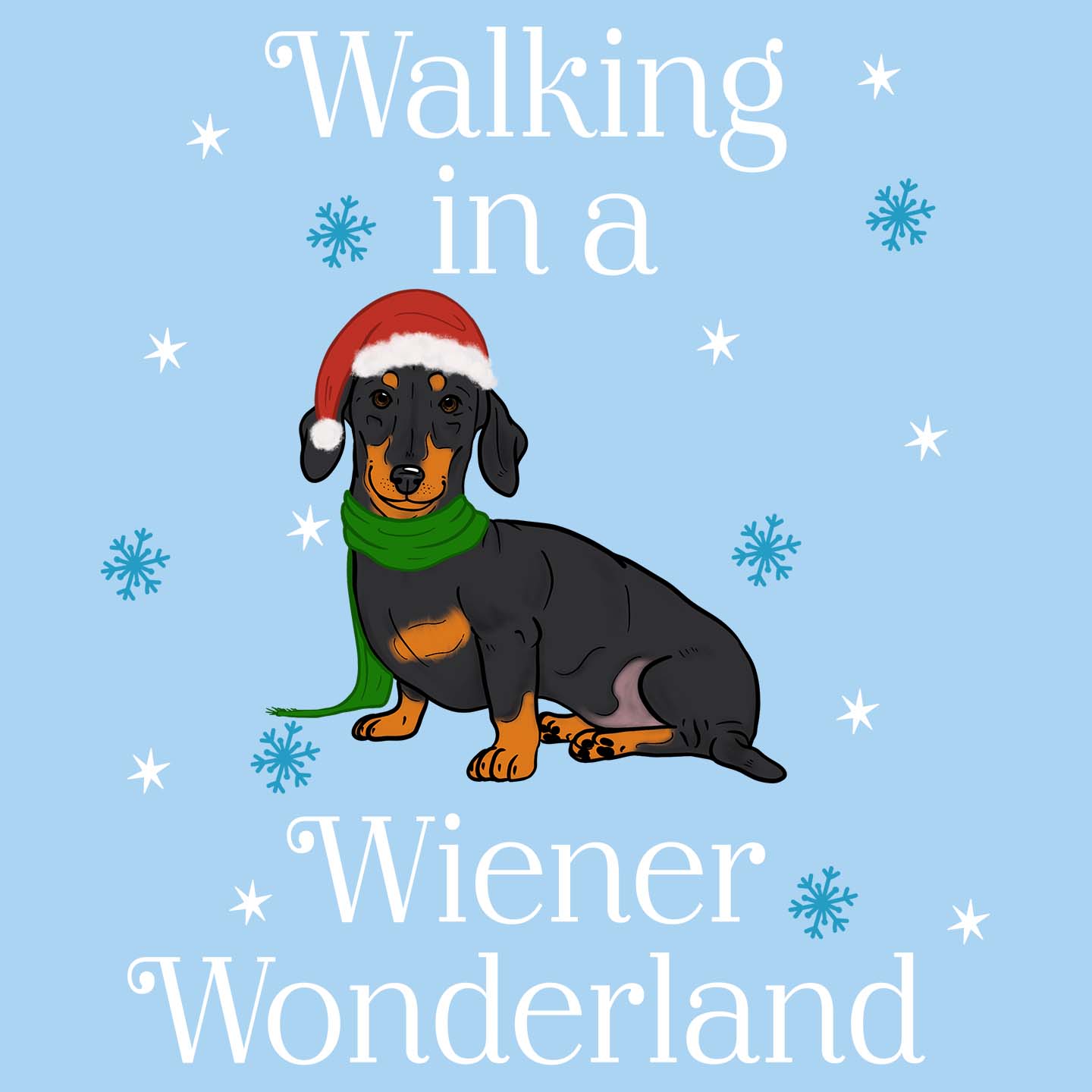 Black Wiener Wonderland - Women's Fitted T-Shirt