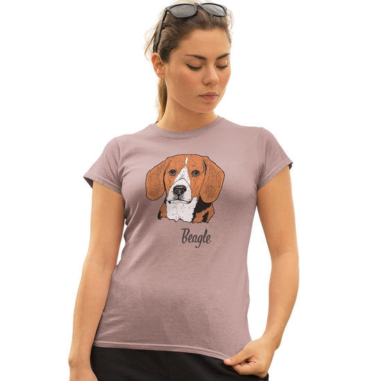 Animal Pride - Beagle Headshot - Women's Fitted T-Shirt