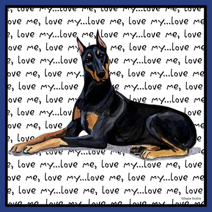 Doberman Pinscher Love Text - Women's Fitted T-Shirt