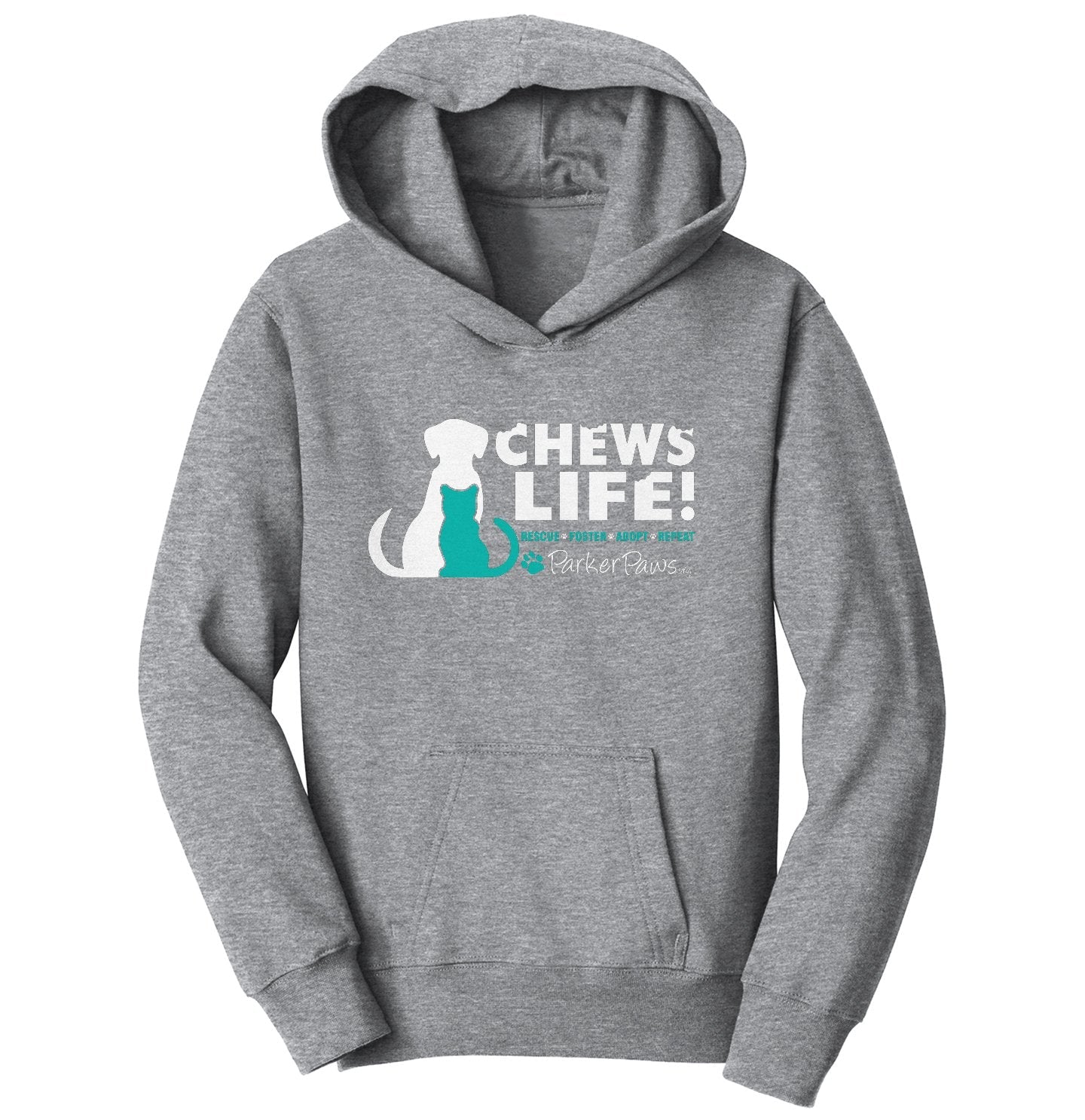 Parker Paws Logo Chews Life - Kids' Unisex Hoodie Sweatshirt