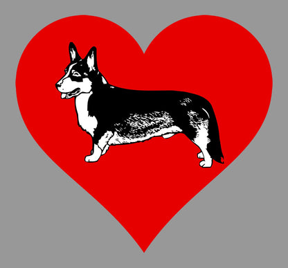 Cardigan Welsh Corgi on Heart Left Chest - Women's Full-Zip Hoodie Sweatshirt