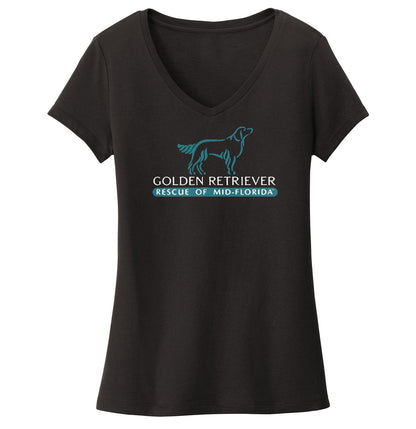 Golden Retriever Rescue of Mid-Florida Logo - Women's V-Neck T-Shirt