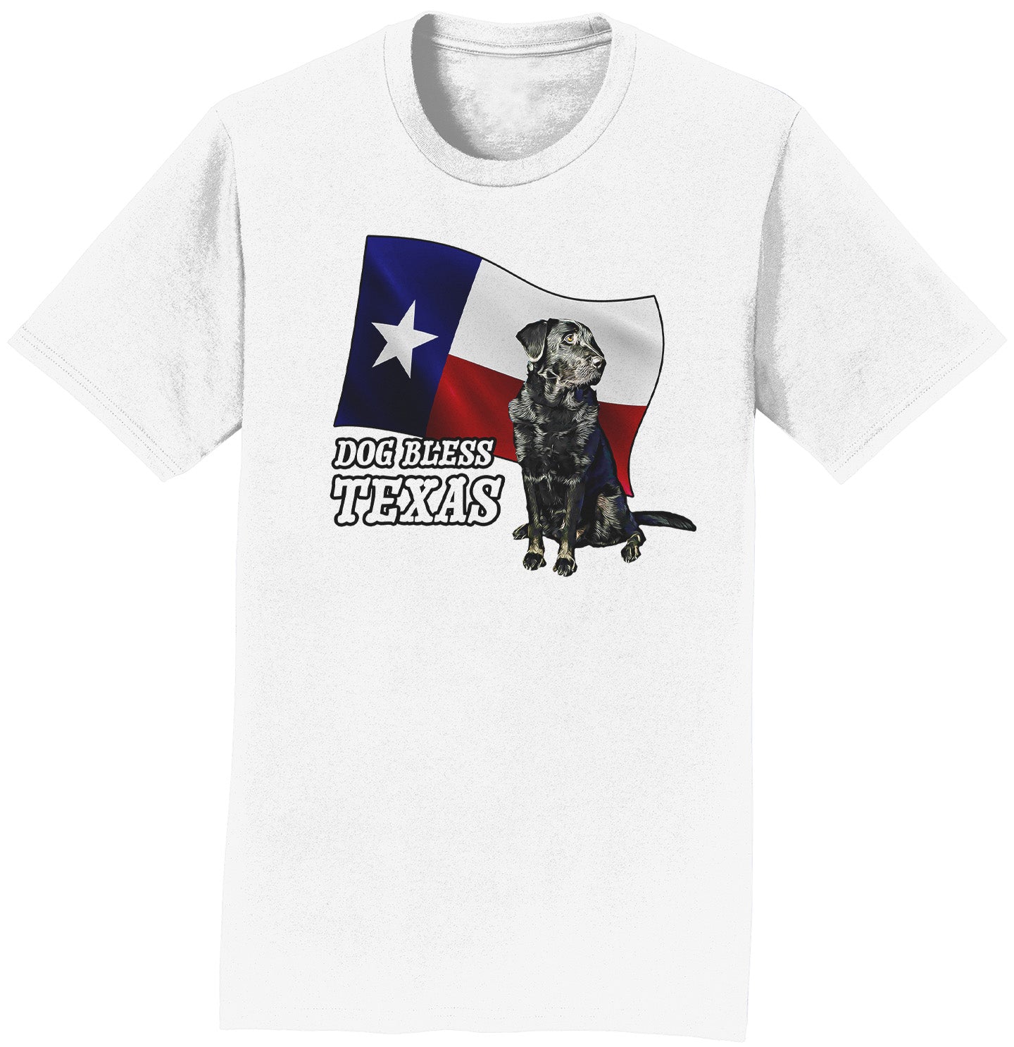 Dog Bless Texas Flag Lab - Adult Unisex T-Shirt