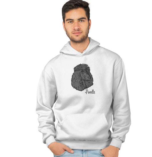 Animal Pride - Black Poodle Headshot - Adult Unisex Hoodie Sweatshirt