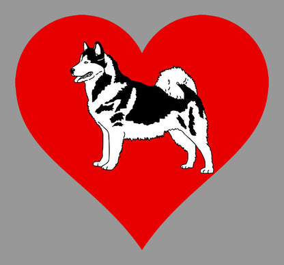 Alaskan Malamute on Heart Left Chest - Women's Full-Zip Hoodie Sweatshirt