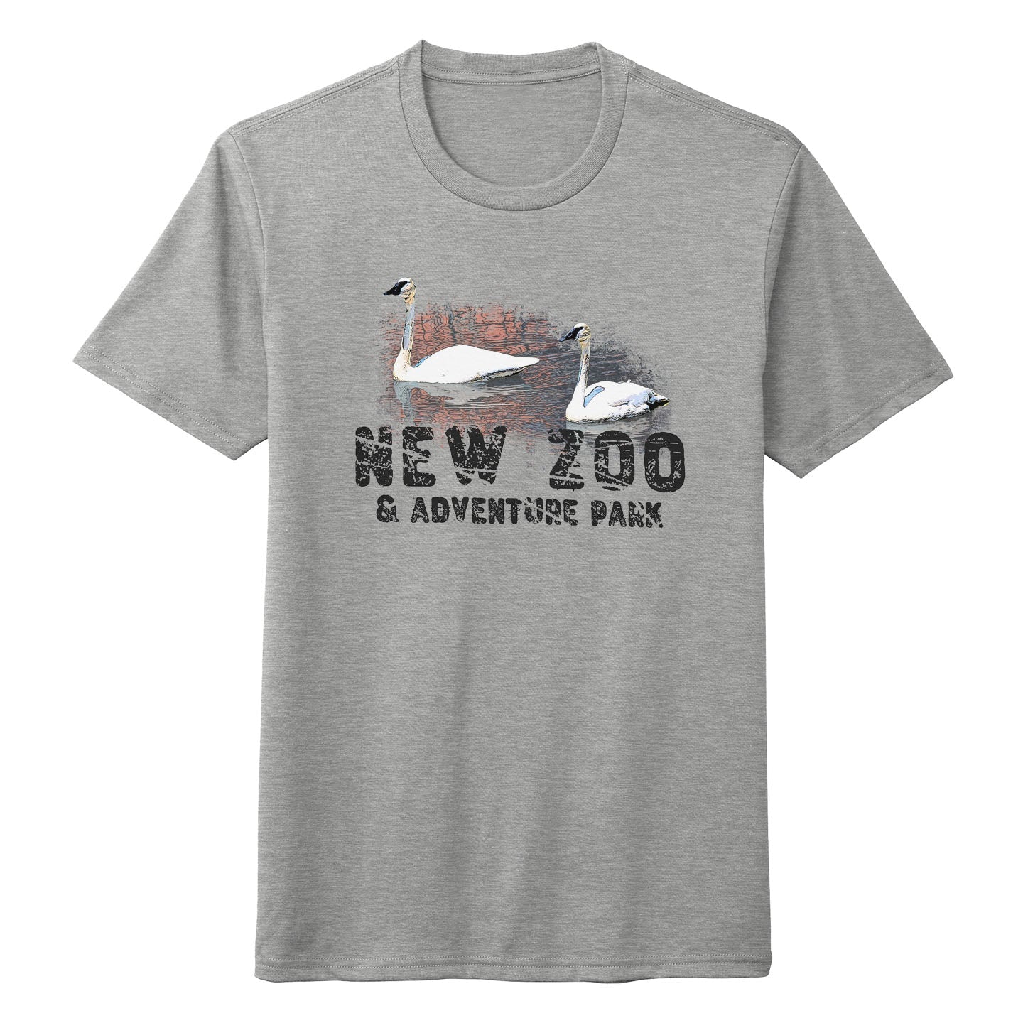 New Zoo Trumpeter Swans Sunset - Adult Tri-Blend T-Shirt