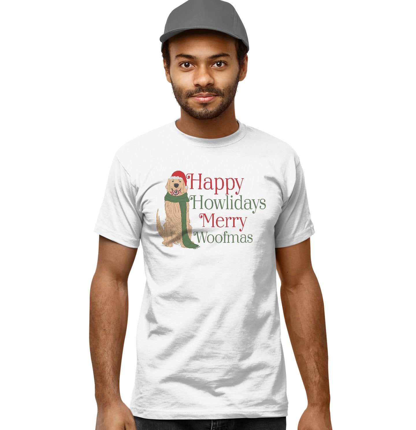 Merry Woofmas Golden Retriever - Adult Unisex T-Shirt