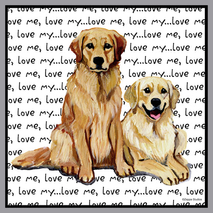 Golden Retriever Love Text Pair - Kids' Unisex Hoodie Sweatshirt