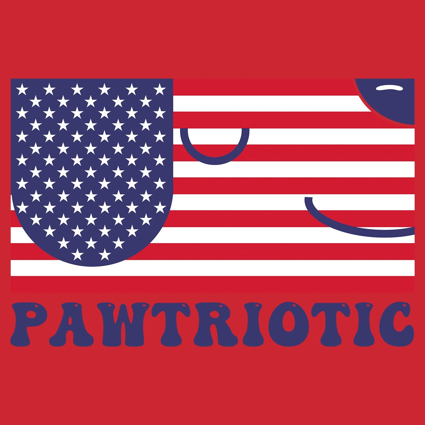 Pawtriotic Flag Dog - Adult Unisex Long Sleeve T-Shirt