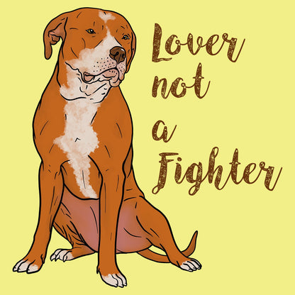 Red & White Pit Bull Lover Not Fighter - Adult Unisex T-Shirt