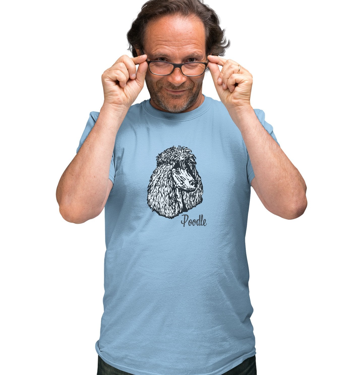 White Poodle Headshot - Adult Unisex T-Shirt