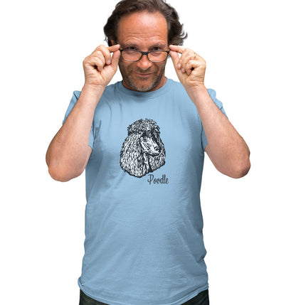 White Poodle Headshot - Adult Unisex T-Shirt