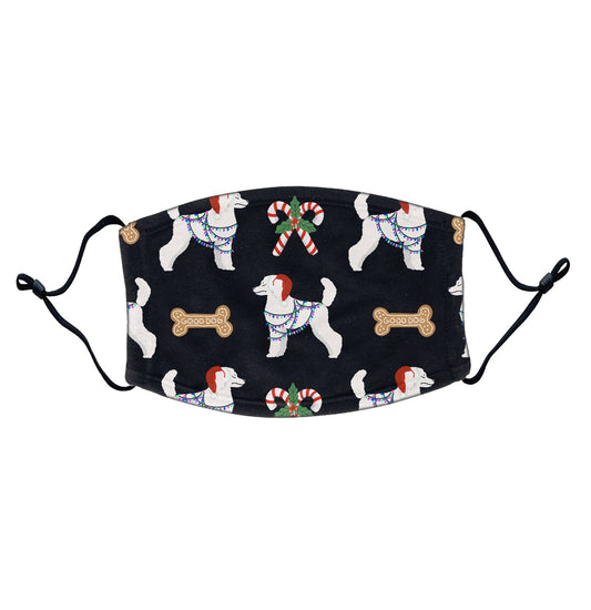 Christmas Poodle Pattern - Adult Adjustable Face Mask