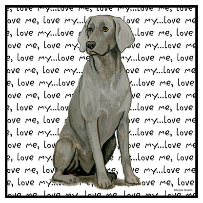 Weimaraner Love Text - Adult Unisex Hoodie Sweatshirt