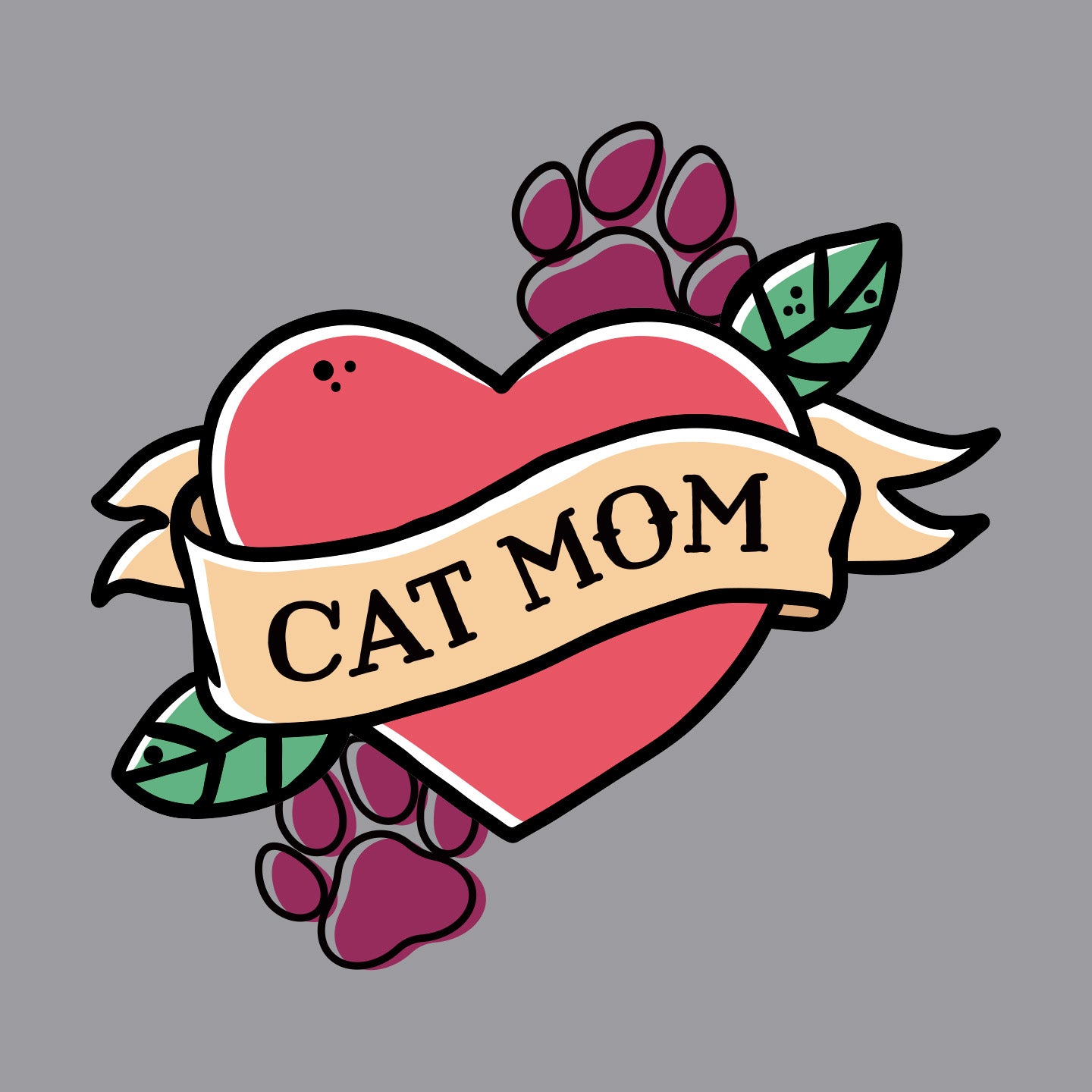 Cat Mom Heart Pocket - Adult Unisex Hoodie Sweatshirt