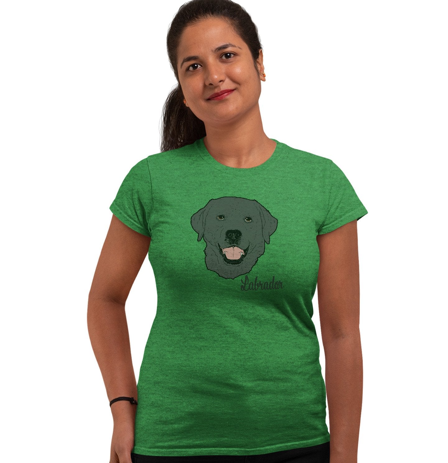 Black Labrador Headshot - Women's Fitted T-Shirt