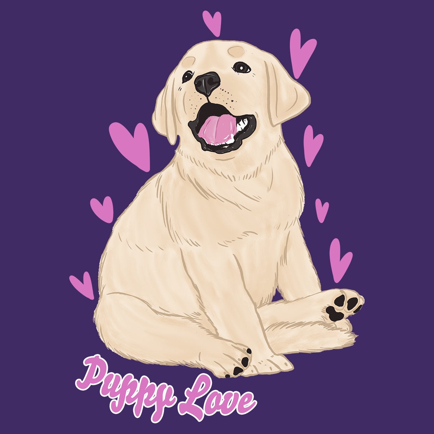 Yellow Labrador Puppy Love - Women's Fitted T-Shirt