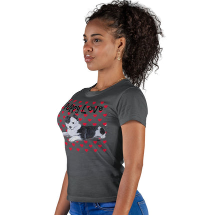 Border Collie Puppy Love - Women's Fitted T-Shirt