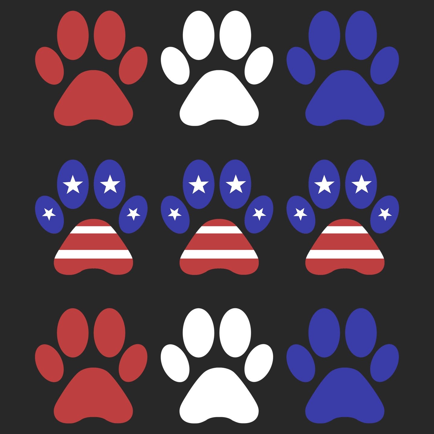 Patriotic Paws - Adult Unisex Long Sleeve T-Shirt