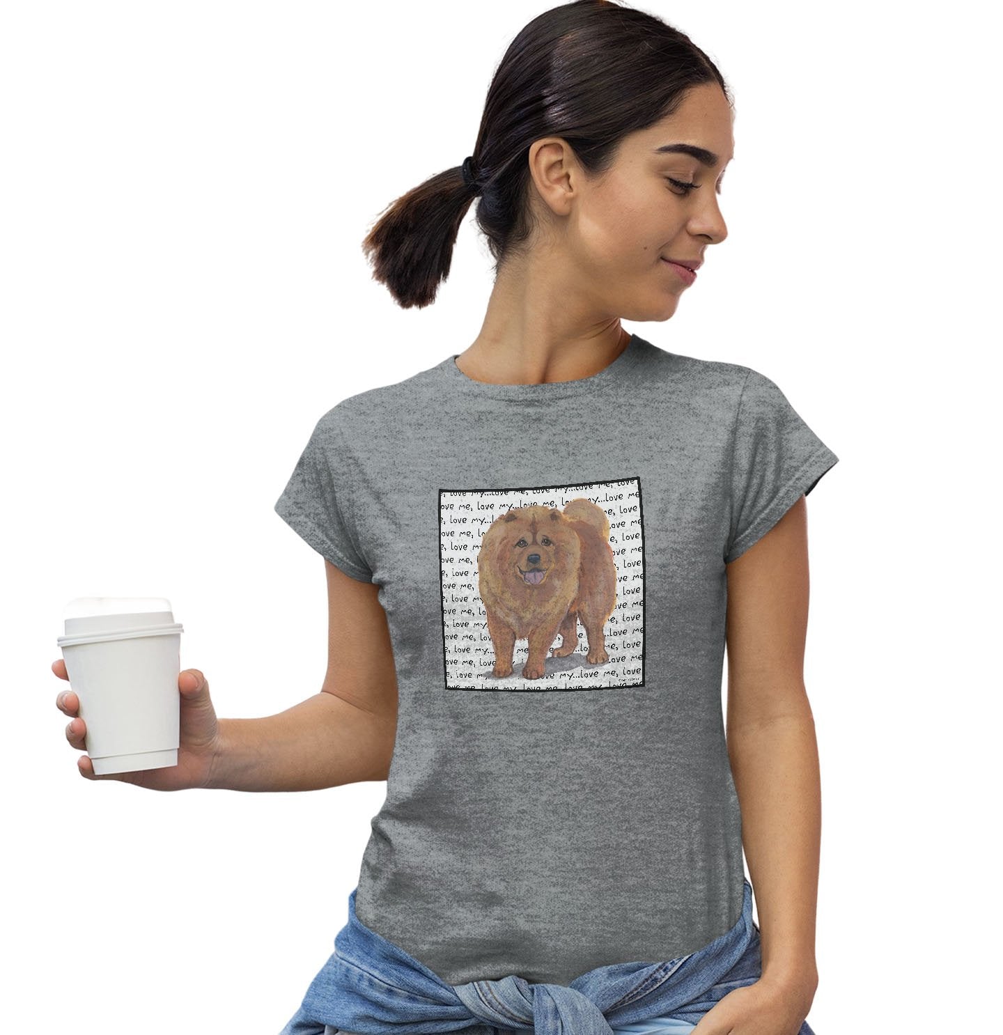 Chow Chow Love Text - Women's Fitted T-Shirt