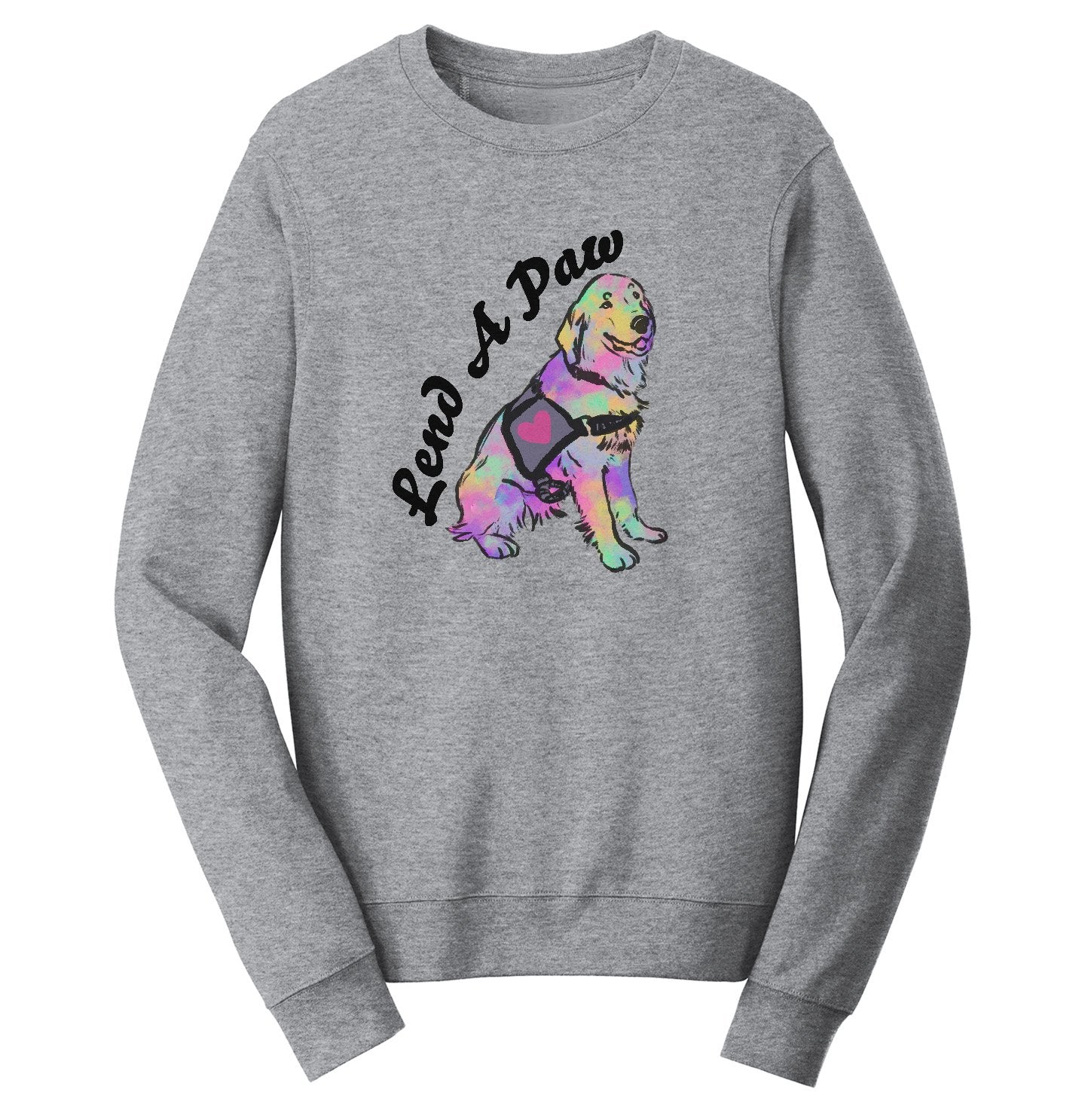 Animal Pride - Lend a Paw Golden Retriever - Adult Unisex Crewneck Sweatshirt