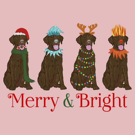 Chocolate Lab Christmas Line Up - Women's Fitted T-Shirt