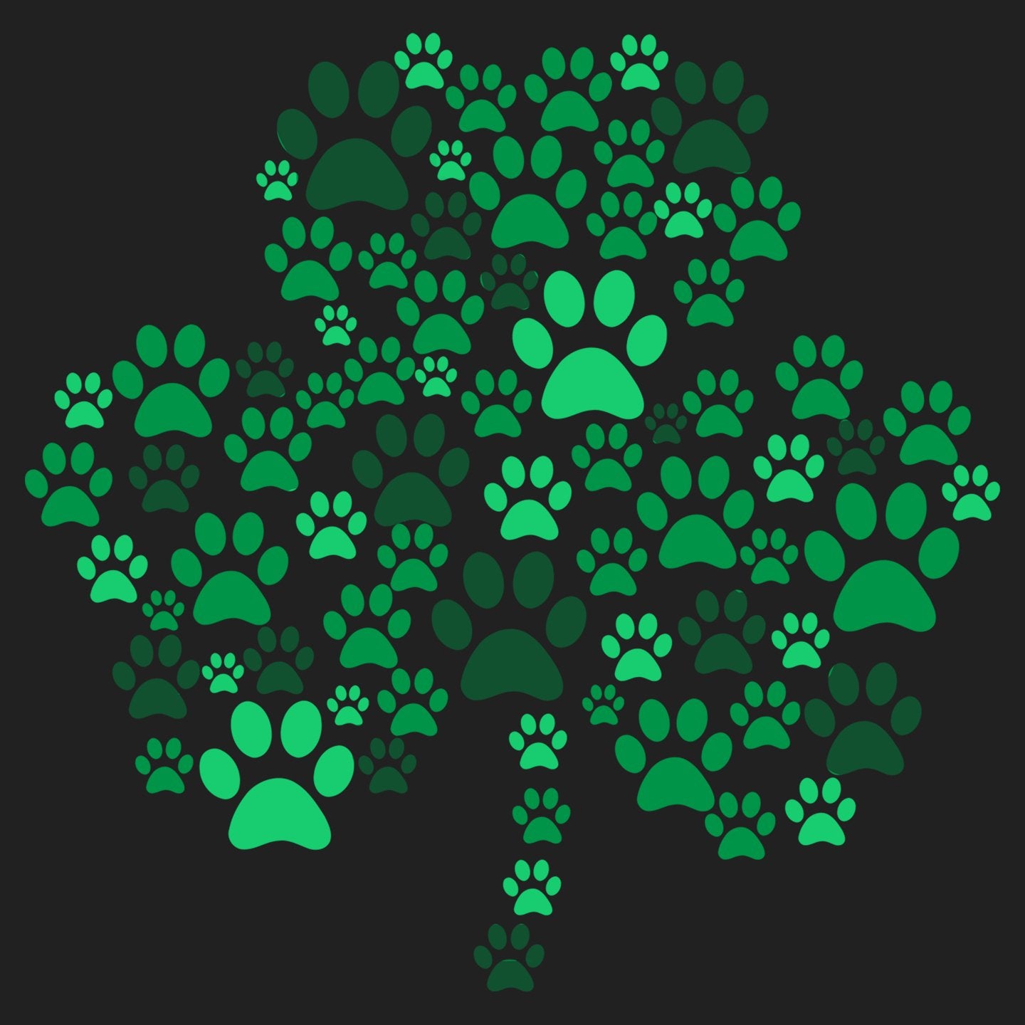 Green Paw Shamrock - Women's V-Neck T-Shirt