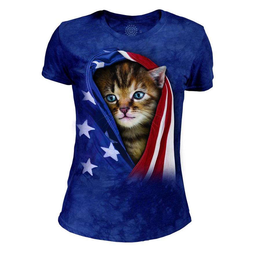 Patriotic Kitten - Women's Tri-Blend T-Shirt