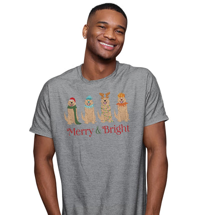 Golden Retriever Christmas Line Up - Adult Unisex T-Shirt