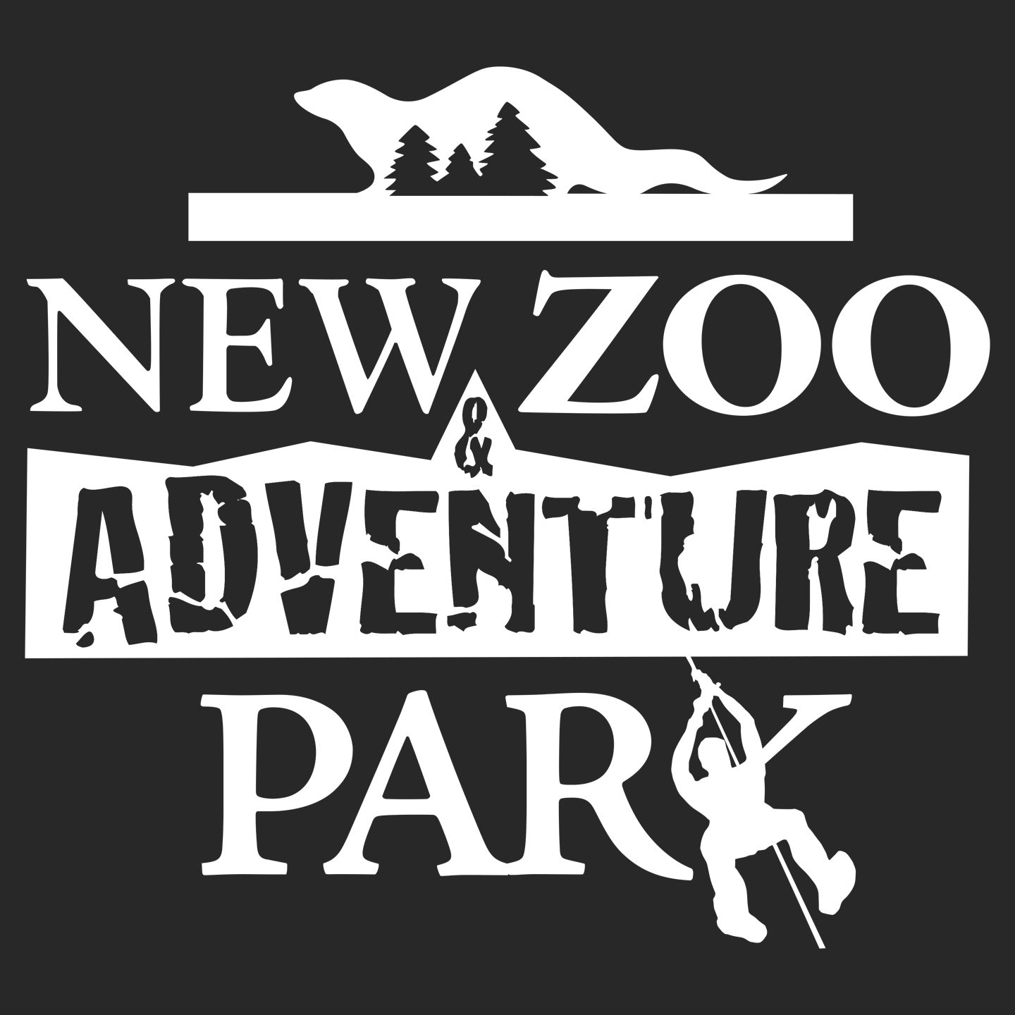 NEW Zoo and Adventure Park Black & White Logo - Adult Unisex Hoodie Sweatshirt