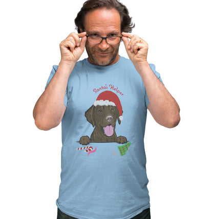 Santa Helper Chocolate Lab - Adult Unisex T-Shirt