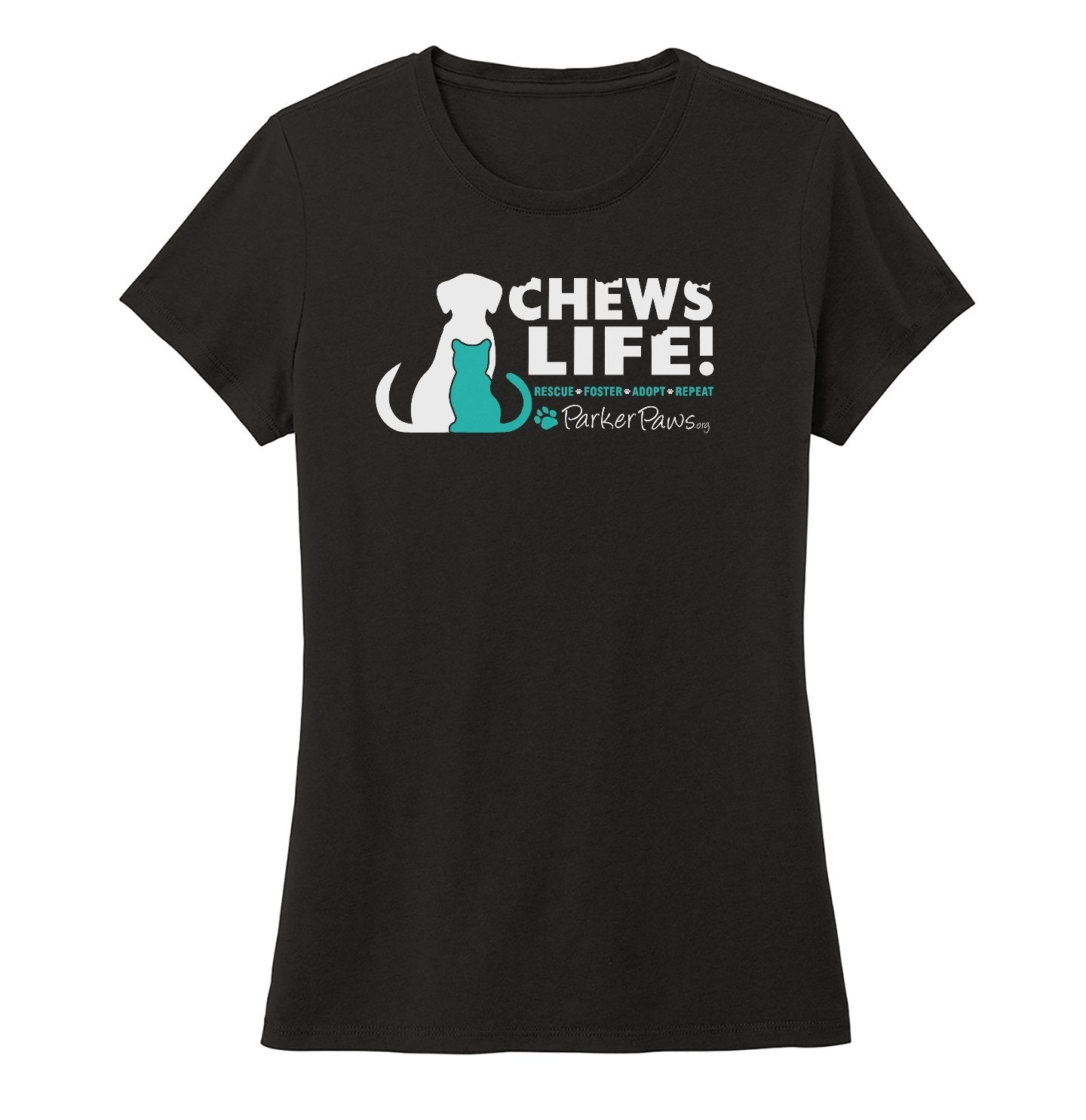 Parker Paws Logo Chews Life - Women's Tri-Blend T-Shirt